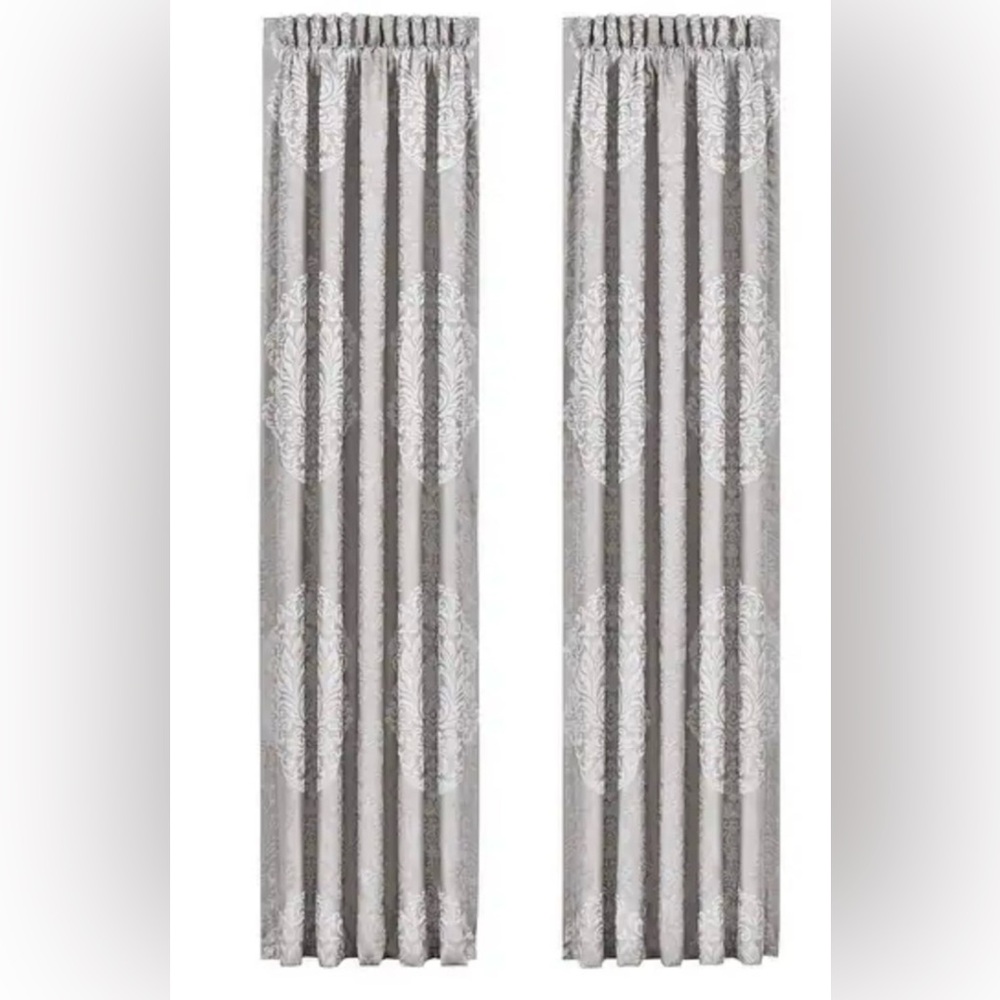 J. Queen New York La Scala Silver Window Panel Pair - 95 Inches